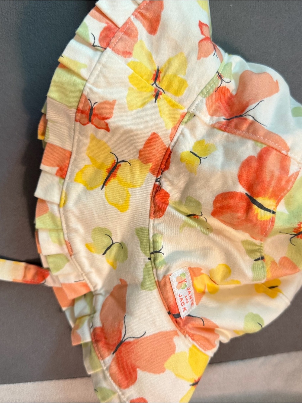 Janie and Jack Butterfly Sun Hat - Yellow, Coral & Green